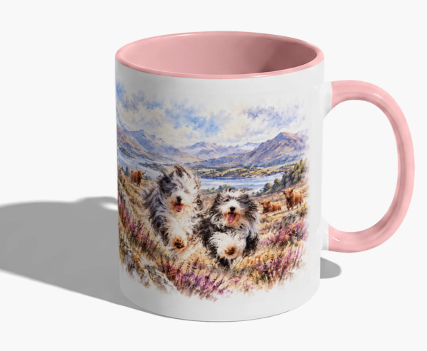 Frühling in den Highlands - Bearded Collie Tasse No. 1